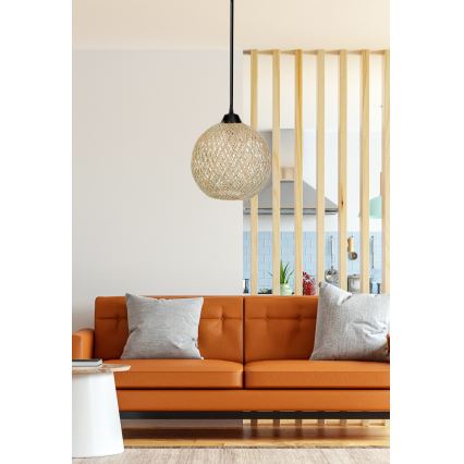 Hanglamp aan koord JUTE 1xE27/60W/230V beige