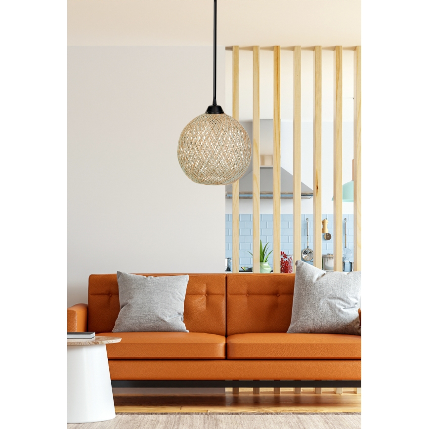 Hanglamp aan koord JUTE 1xE27/60W/230V beige