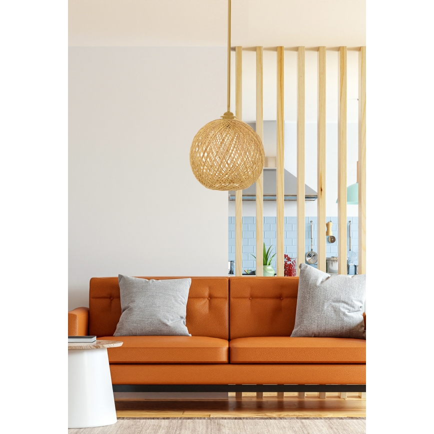 Hanglamp aan koord JUTE 1xE27/60W/230V beige