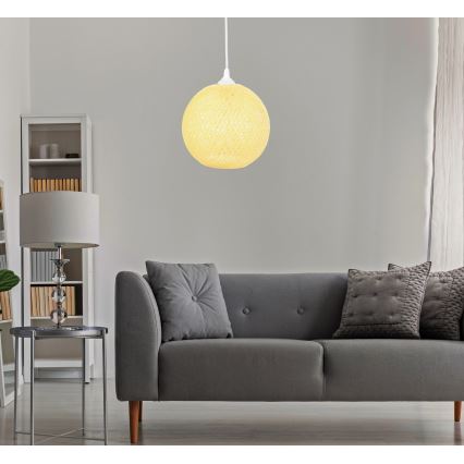 Hanglamp aan koord JUTE 1xE27/60W/230V geel