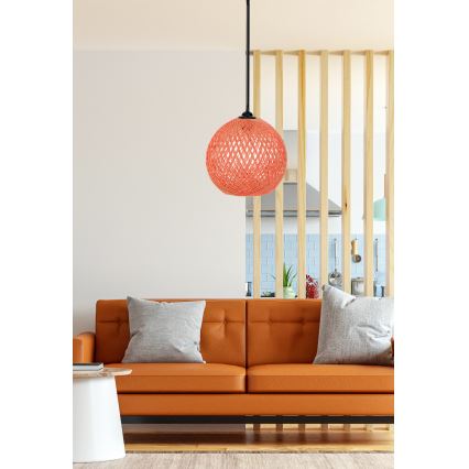 Hanglamp aan koord JUTE 1xE27/60W/230V oranje