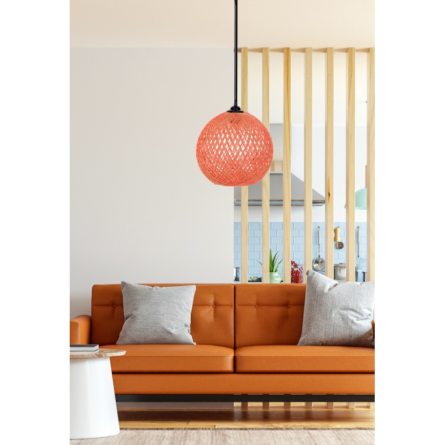 Hanglamp aan koord JUTE 1xE27/60W/230V oranje