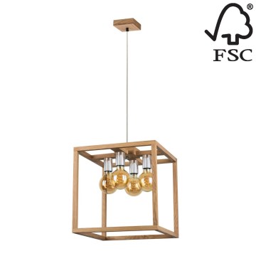 Hanglamp aan koord KAGO 4xE27/60W/230V - FSC-gecertificeerd