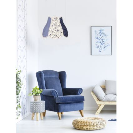 Hanglamp aan koord kinderkamer ZUZA 1xE27/60W/230V blauw