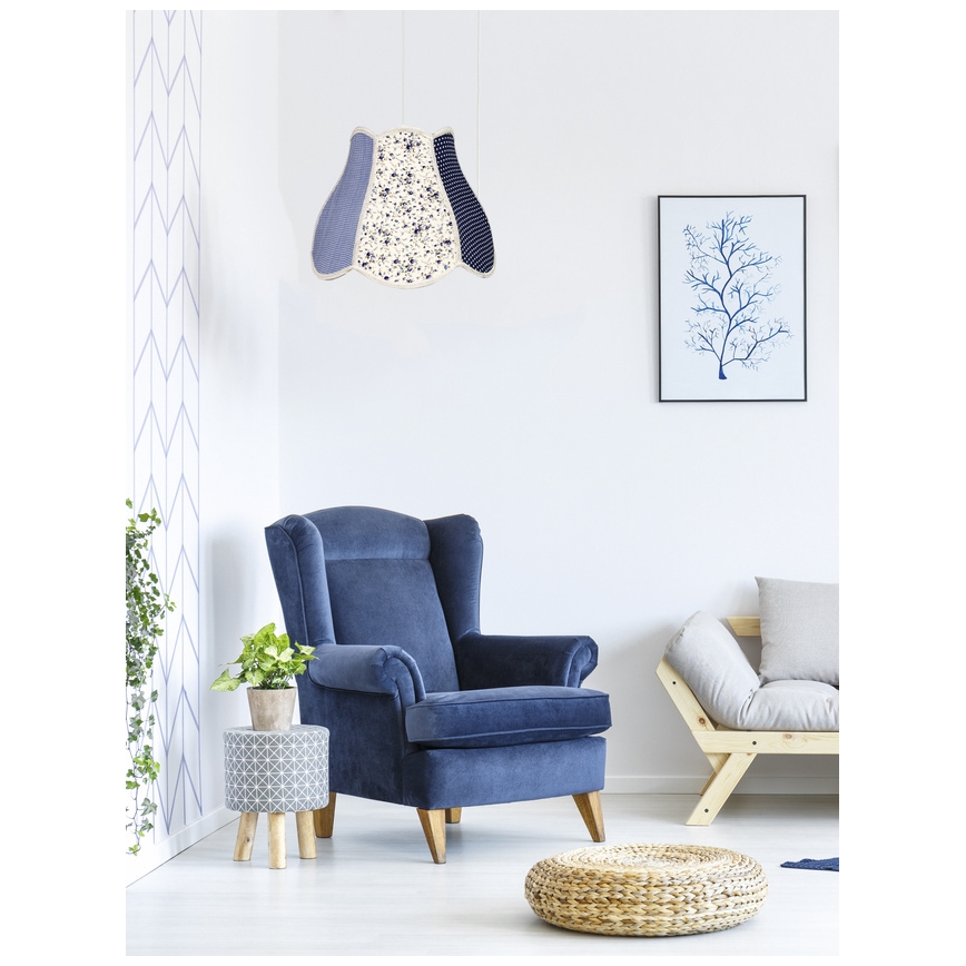 Hanglamp aan koord kinderkamer ZUZA 1xE27/60W/230V blauw