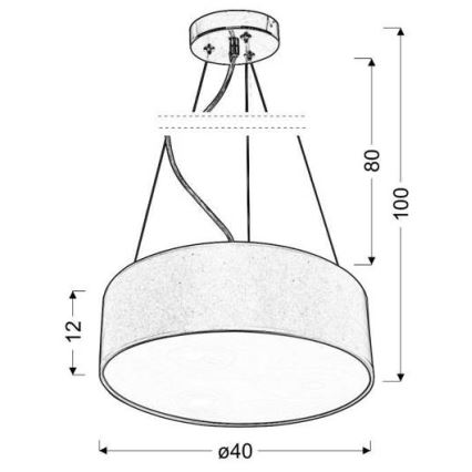 Hanglamp aan koord KIOTO 3xE27/40W/230V