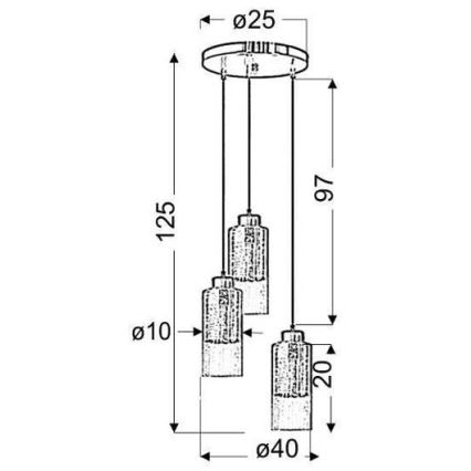 Hanglamp aan koord LIBANO 3xE27/60W/230V
