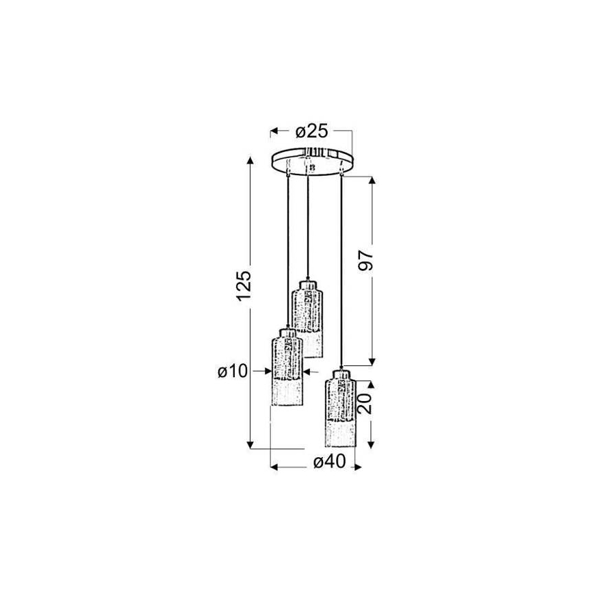 Hanglamp aan koord LIBANO 3xE27/60W/230V