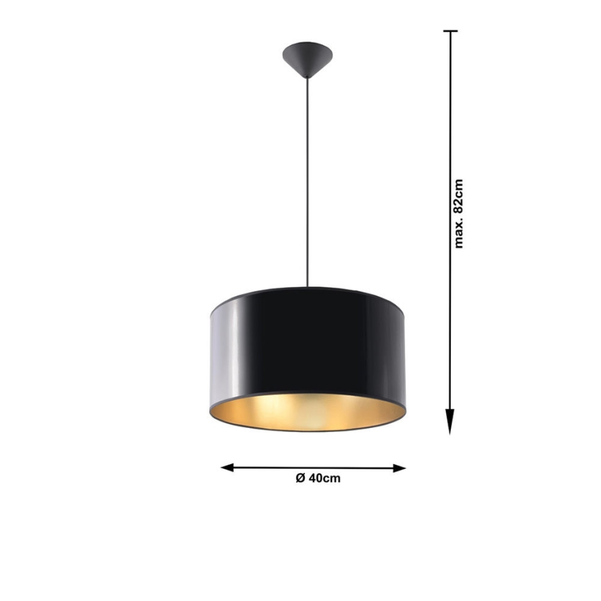Hanglamp aan koord LUXOR 40 1xE27/60W/230V gouden/zwart