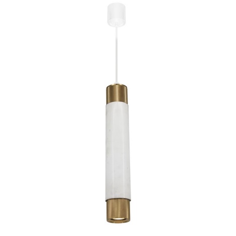 Hanglamp aan koord Marble white/brass 1xGU10/8W/230V