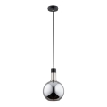 Hanglamp aan koord MAYA 1xE27/60W/230V zwart/glanzend chroom
