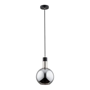 Hanglamp aan koord MAYA 1xE27/60W/230V zwart/glanzend chroom