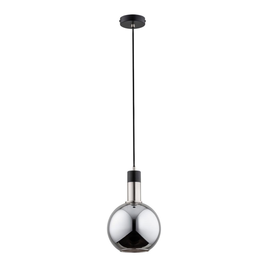 Hanglamp aan koord MAYA 1xE27/60W/230V zwart/glanzend chroom