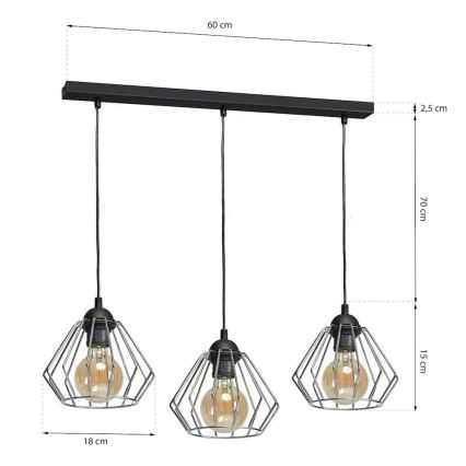 Hanglamp aan koord NORMAN 1xE27/60W/230V