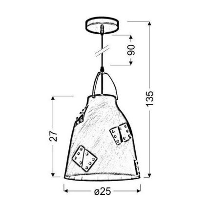 Hanglamp aan koord PATCH 1xE27/60W/230V