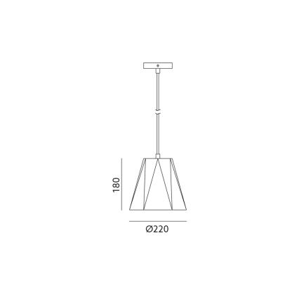 Hanglamp aan koord PITTORE 1x E27 / 25W / 230V