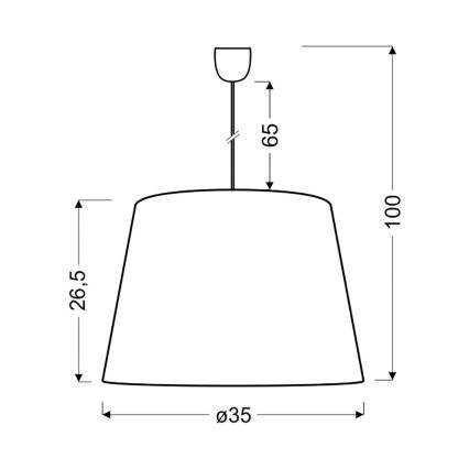 Hanglamp aan koord PLATINO 1xE27/60W/230V