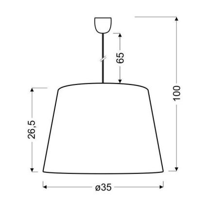 Hanglamp aan koord PLATINO 1xE27/60W/230V