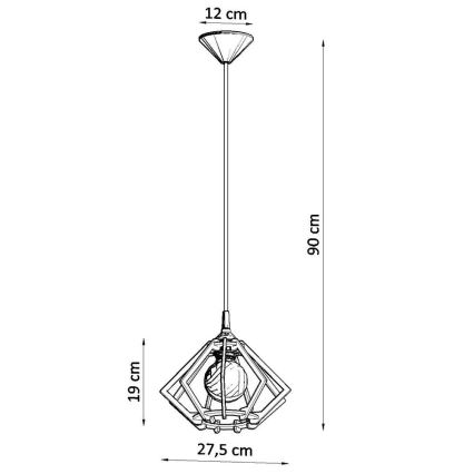 Hanglamp aan koord POMPELMO 1xE27/60W/230V