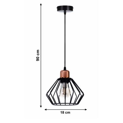 Hanglamp aan koord PORTO 1xE27/40W/230V