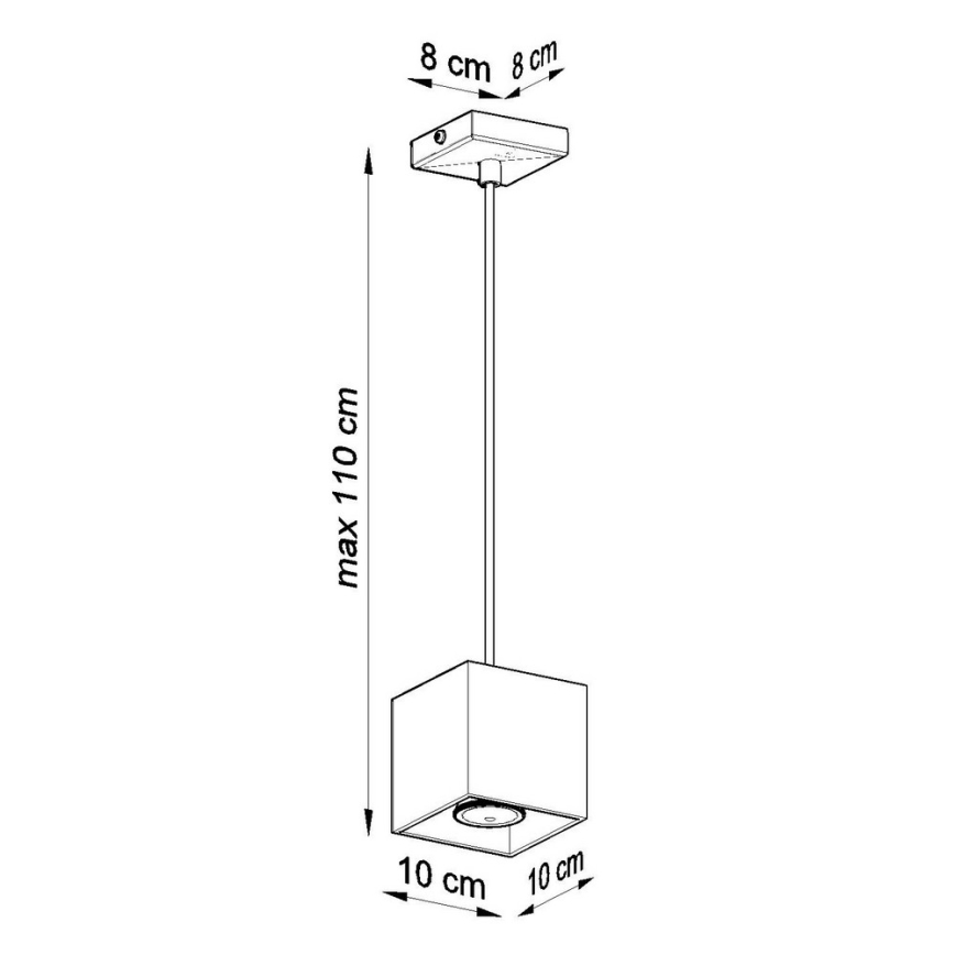 Hanglamp aan koord QUAD 1 1xGU10/40W/230V grijs