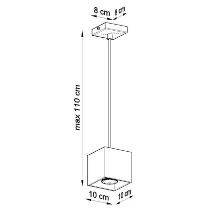 Hanglamp aan koord QUAD 1 1xGU10/40W/230V wit