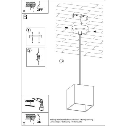 Hanglamp aan koord QUAD 1 1xGU10/40W/230V wit