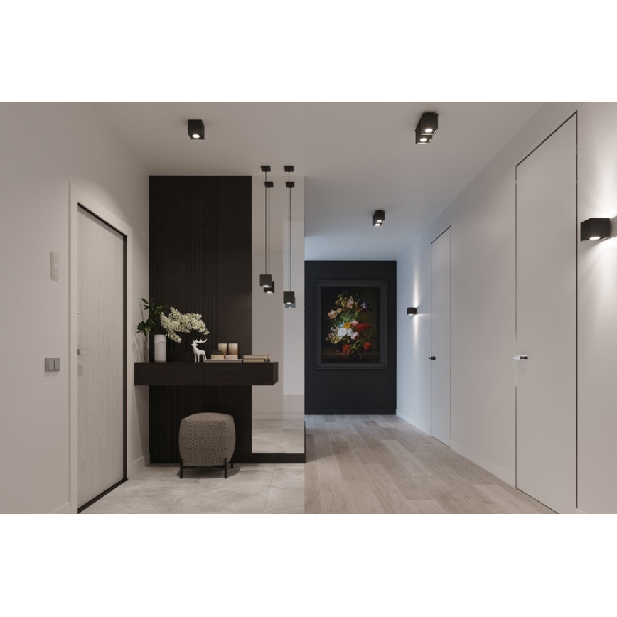 Hanglamp aan koord QUAD 1 1xGU10/40W/230V zwart