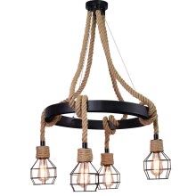 Hanglamp aan koord ROPE ALEGRA 4xE27/10W/230V