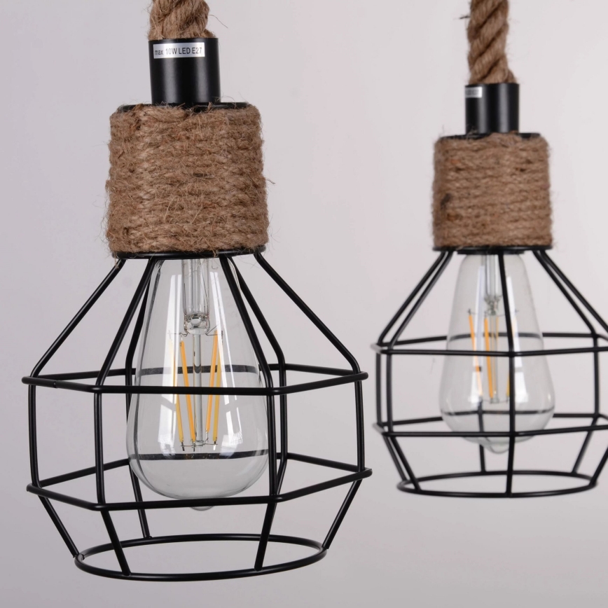 Hanglamp aan koord ROPE ALEGRA 4xE27/10W/230V