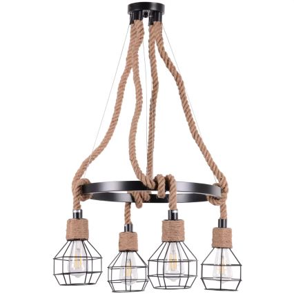 Hanglamp aan koord ROPE ALEGRA 4xE27/10W/230V