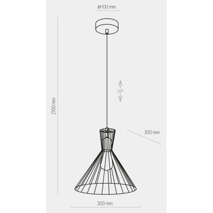 Hanglamp aan koord SAHARA 1xE27/60W/230V