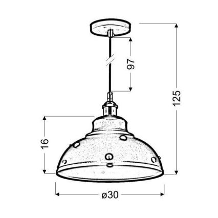 Hanglamp aan koord SCRIMI 1xE27/60W/230V