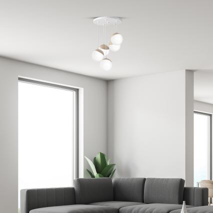 Hanglamp aan koord SFERA WOOD 5xE14/40W/230V