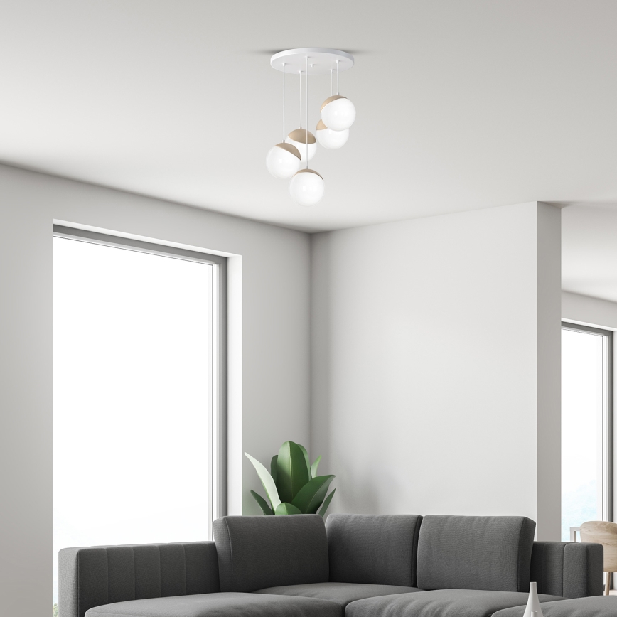 Hanglamp aan koord SFERA WOOD 5xE14/40W/230V