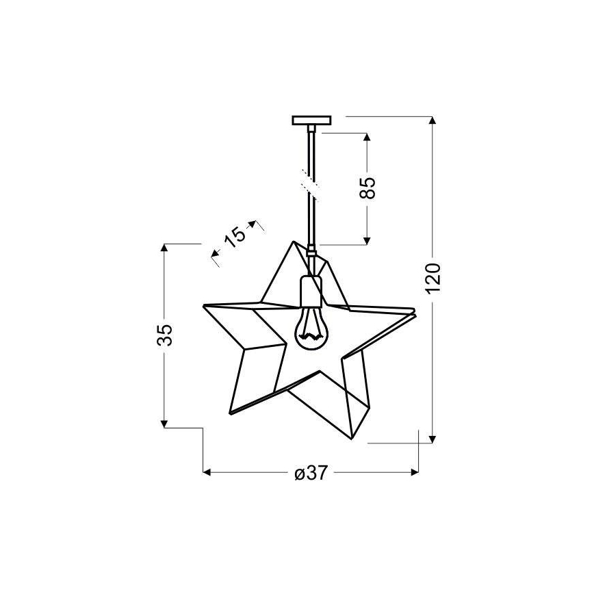 Hanglamp aan koord STAR 1xE27/60W/230V