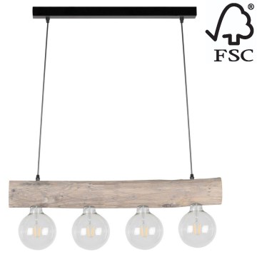 Hanglamp aan koord TRABO 4xE27/60W/230V - FSC-gecertificeerd