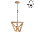 Hanglamp aan koord TRIGONON 1xE27/60W/230V mat eiken - FSC-gecertificeerd