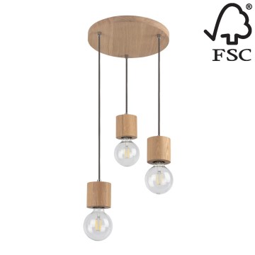 Hanglamp aan koord TRONGO 3xE27/60W/230V - FSC-gecertificeerd