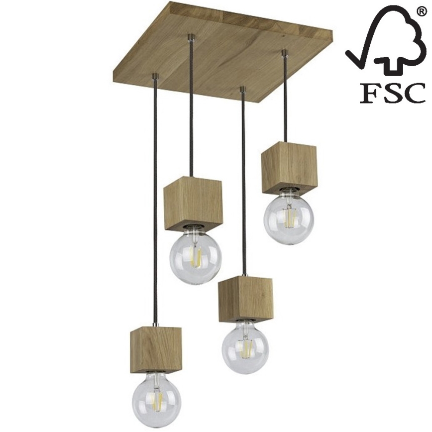 Hanglamp aan koord TRONGO 4xE27/60W/230V - FSC-gecertificeerd