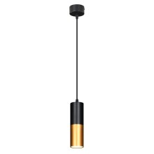 Hanglamp aan koord TUBA 1xGU10/15W/230V zwart/gouden