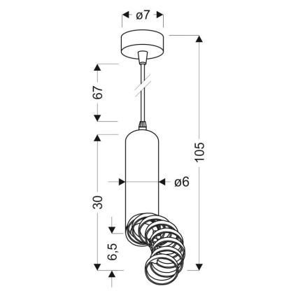 Hanglamp aan koord TUBA 1xGU10/50W/230V wit