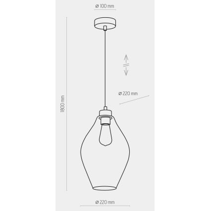 Hanglamp aan koord TULON 1xE27/60W/230V