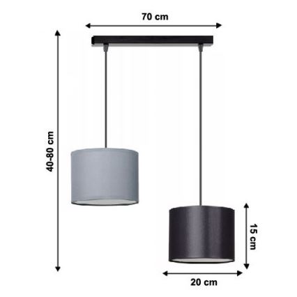 Hanglamp aan koord TUZ 2xE27/60W/230V