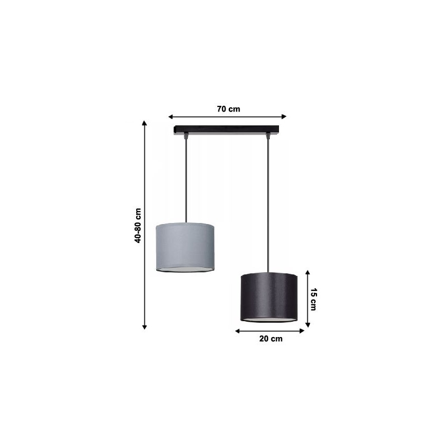 Hanglamp aan koord TUZ 2xE27/60W/230V