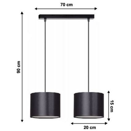 Hanglamp aan koord TUZ 2xE27/60W/230V