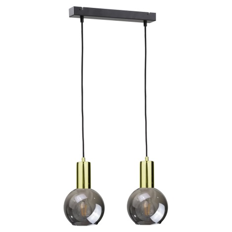 Hanglamp aan koord UPRA 2xE27/60W/230V zwart/gouden