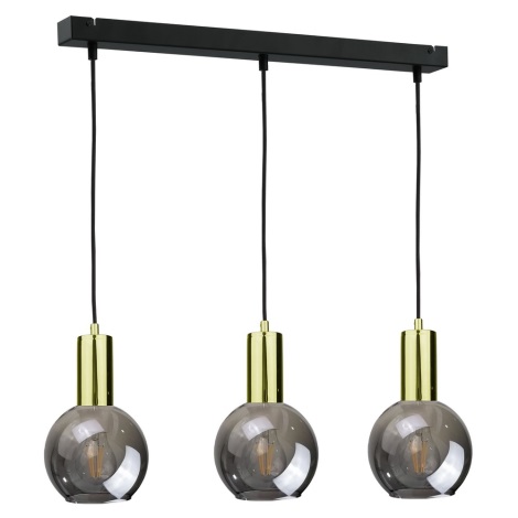 Hanglamp aan koord UPRA 3xE27/60W/230V zwart/gouden