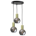 Hanglamp aan koord UPRA 3xE27/60W/230V zwart/gouden