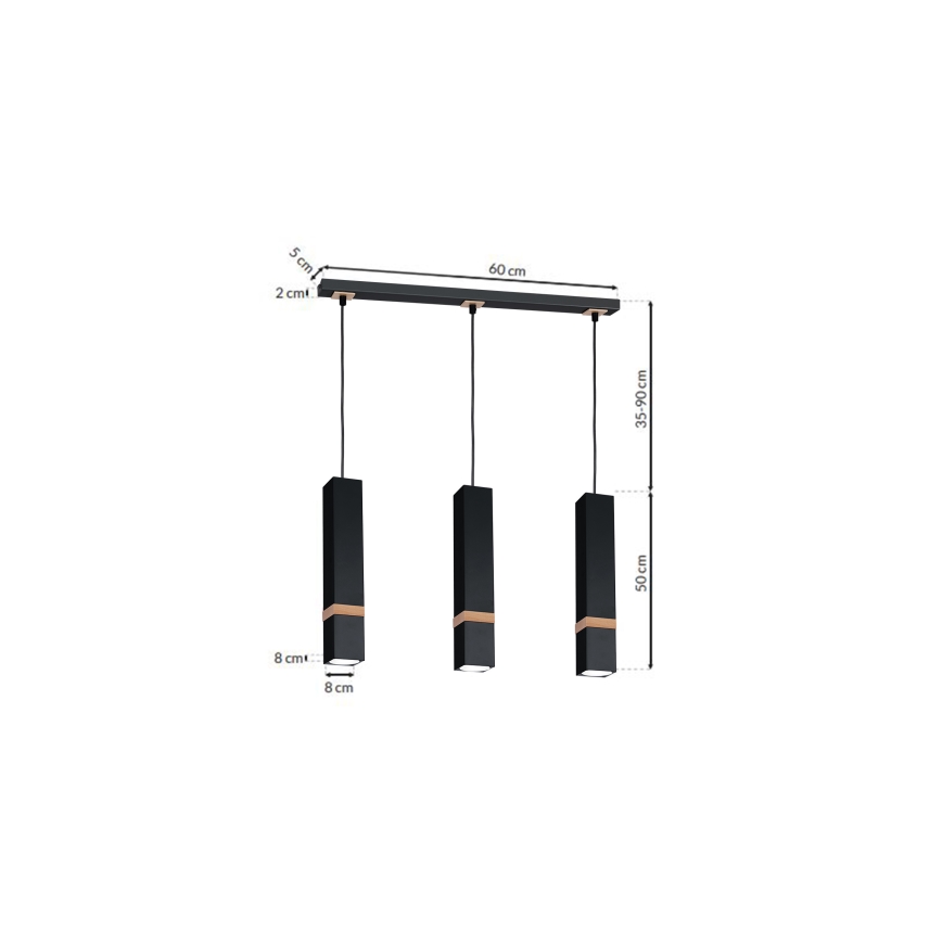 Hanglamp aan koord VIDAR 3xGU10/25W/230V